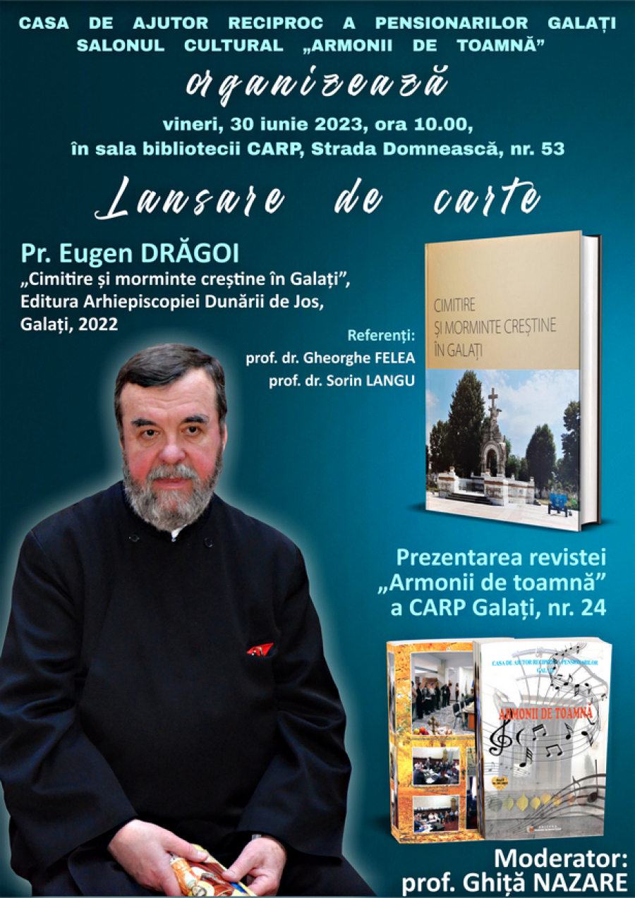 Un volum al părintelui Eugen Drăgoi, lansat la CARP Galaţi