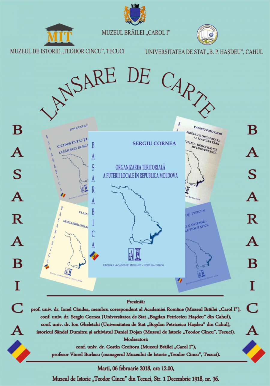 „Basarabica”, lansare la Muzeul de Istorie din Tecuci