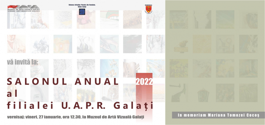 Salonul Anual al Filialei UAPR Galați 2022 se va deschide vineri, 27 ianuarie