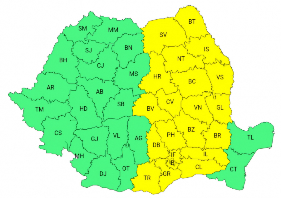 Se întorc ploile. Galațiul, sub cod galben de precipitații, în weekend
