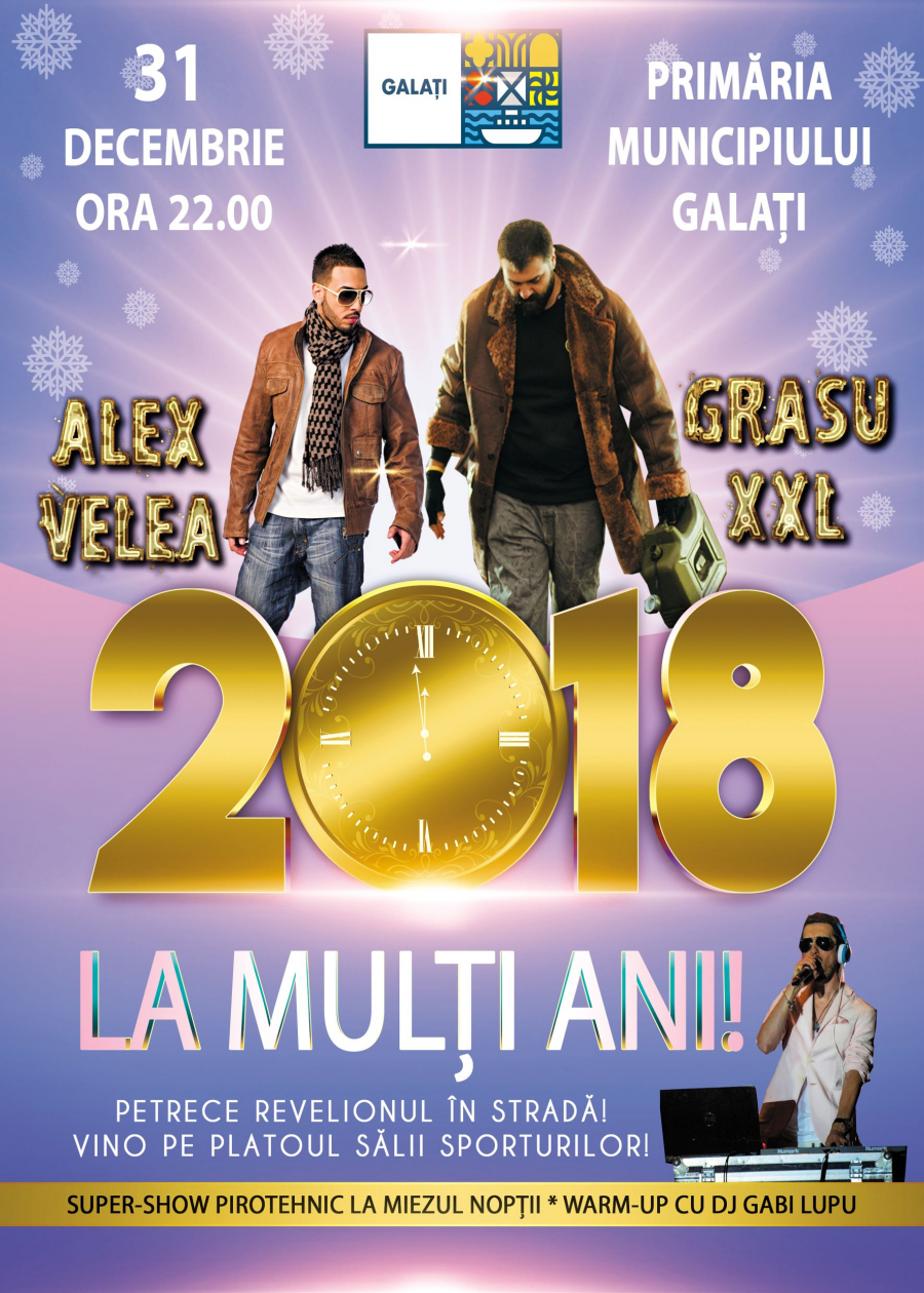 Alex Velea şi Grasu XXL în concert la Galaţi de Revelion