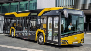 Autobuzul hibrid de la Solaris, prezentat la Galaţi. Timp de o săptămână, va circula pe mai multe trasee din oraș