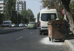 Pubele de gunoi pe banda întâi / De ce &quot;clămpănesc&quot; canalizările pe Oţelarilor?