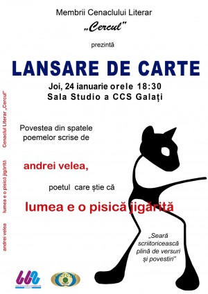 Lansarea celui de-al treilea volum semnat Andrei Velea: „Lumea e o pisică jigărită”