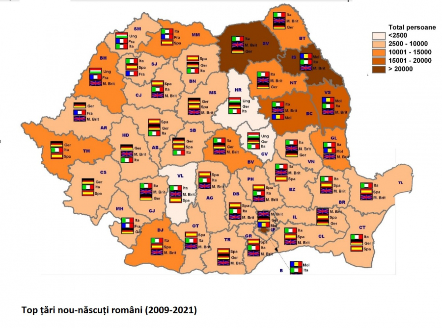 Unul din șase copii români se naște în străinătate