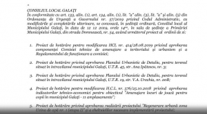 COMUNICAT CONSILIUL LOCAL GALAŢI