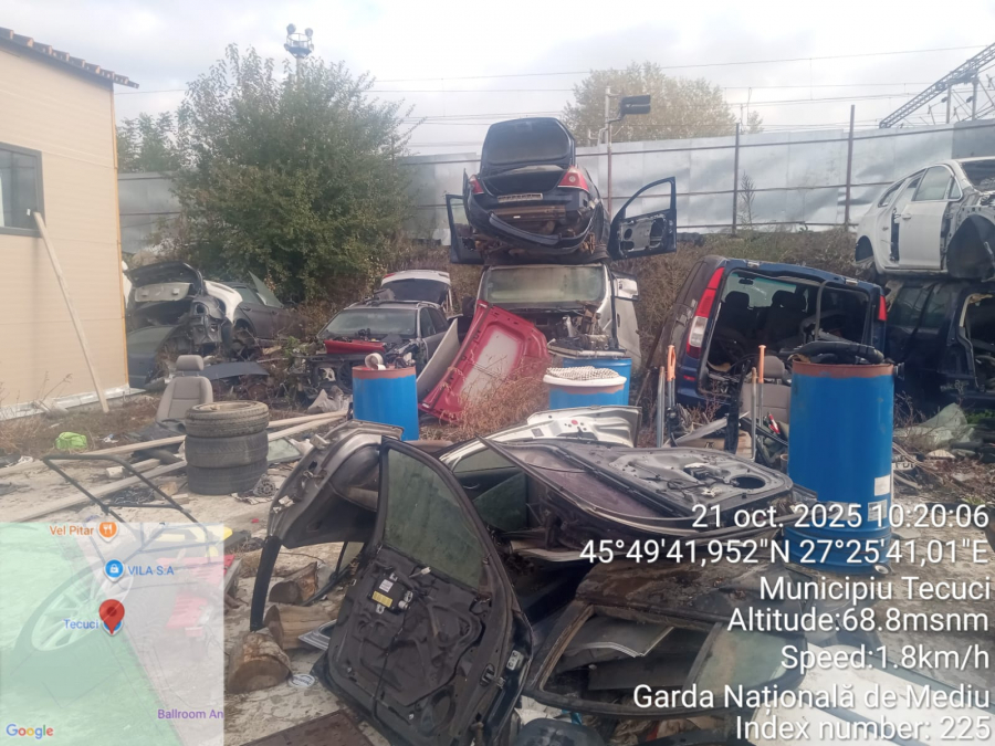 Dezmembrări auto ilegale la o firmă din Tecuci