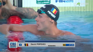 Aur pentru David Popovici &icirc;n proba de 100 m liber a Turneului Settecolli