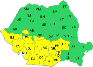 Avertizare cod galben de ninsori şi viscol, în Bucureşti şi 16 judeţe din ţară