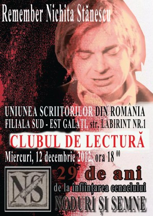 Seară comemorativă la USR: „Noduri şi Semne” şi Nichita Stănescu