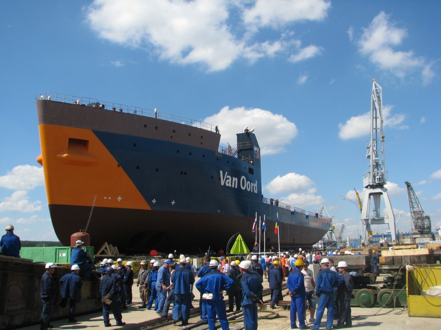 LANSAREA navei "Nexus" i-a adus la Galaţi pe ambasadorul Olandei şi pe şefii grupurilor Damen şi Van Oord (FOTO)