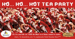 ”Hot Tea Party” în Piaţa Domnească | 1.000 de Moşi Crăciuni în centrul Galaţiului