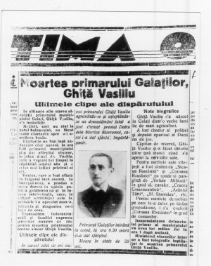A murit primarul! 70 de ani de la moartea lui Ghiţă Vasiliu