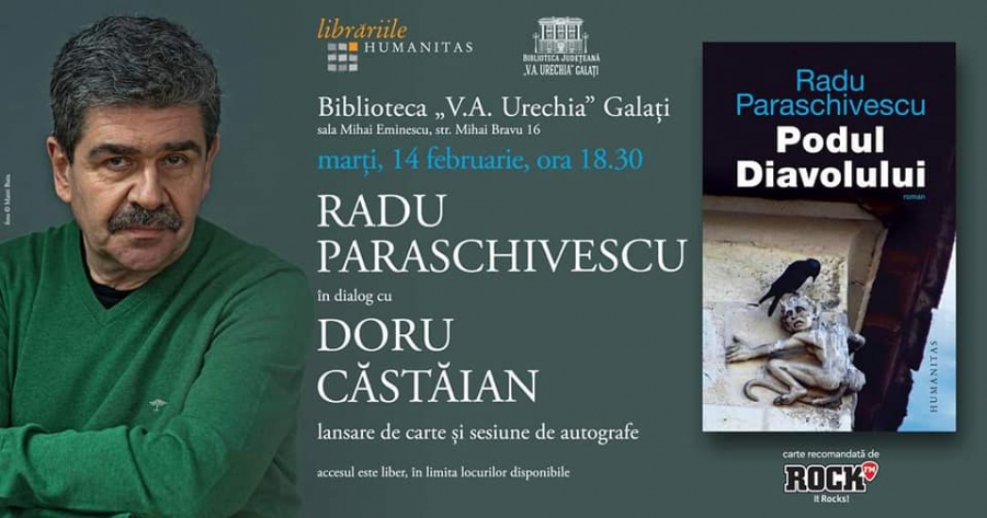 Radu Paraschivescu lansează noul său roman la Galaţi şi Brăila