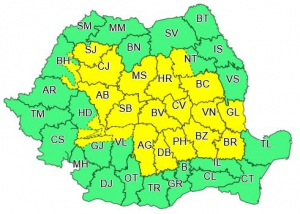 Cod galben de ploi torențiale și vijelii la Galaţi, până sâmbătă dimineaţă