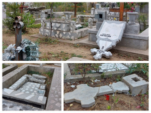 Peste 100 de cruci distruse în Cimitirul ”Sf. Lazăr”