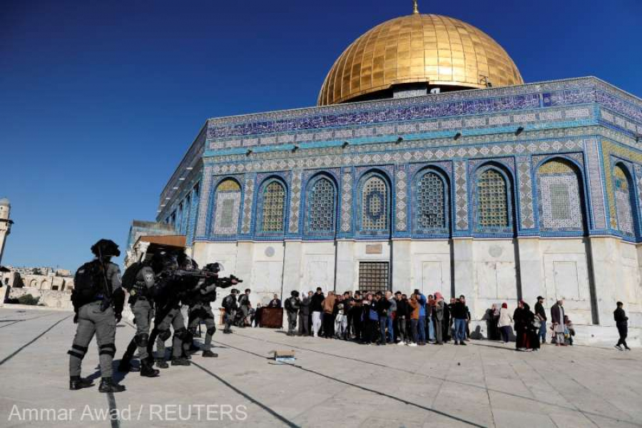 Ciocniri între poliția israeliană și palestinieni, pe Esplanada Moscheilor din Ierusalim