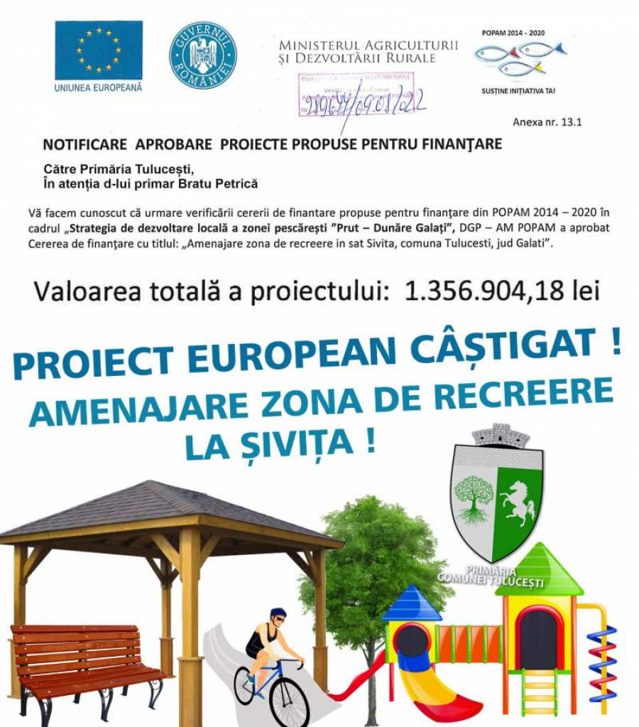 Un nou proiect pescăresc câștigat la Șivița