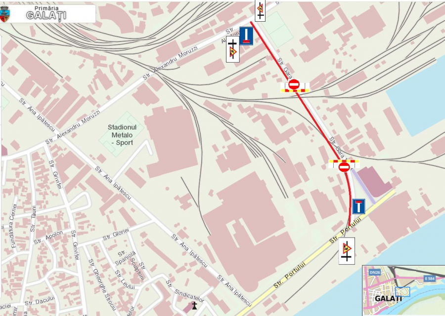 Începe refacerea liniei ferate cu ecartament larg din Galați. Restricții de trafic și trasee deviate