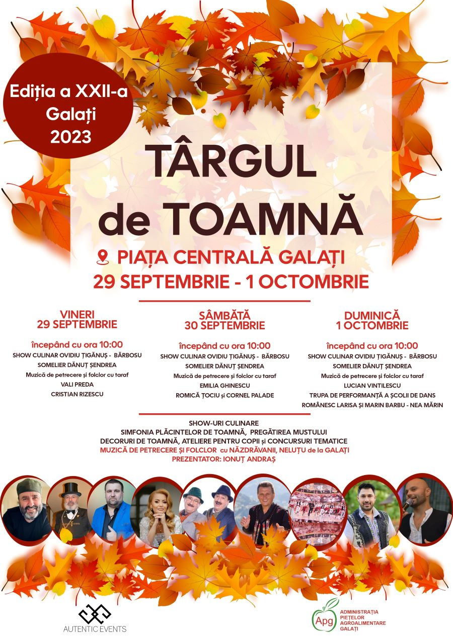 Primăria Municipiului Galați vă invită la TÂRGUL DE TOAMNĂ!