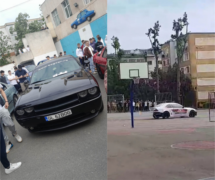 Spectacol de drifturi în curtea Liceului Auto (FOTO și VIDEO)