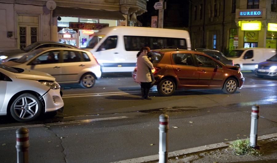 Accident în lanţ pe strada Brăilei