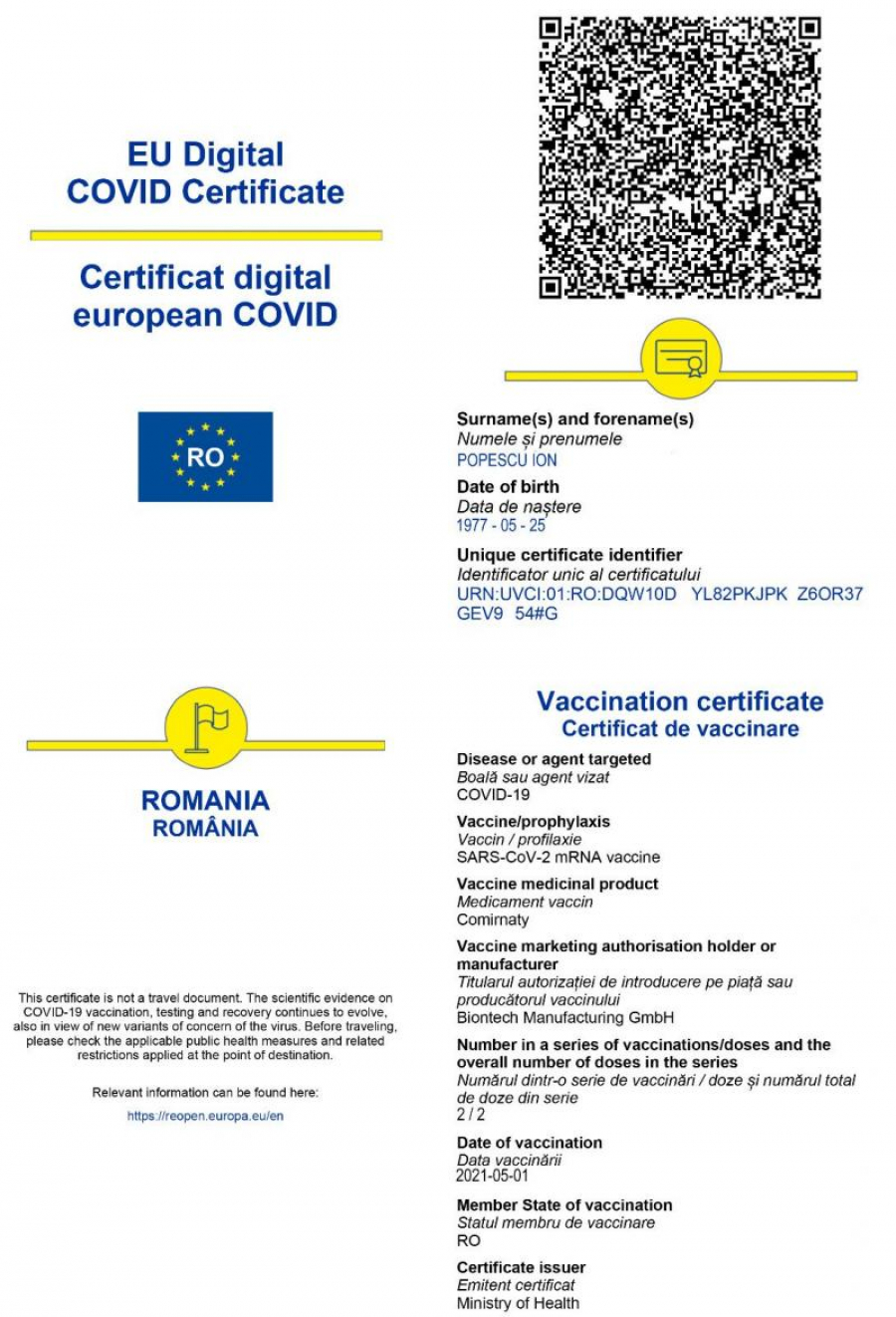 Se poate descărca online certificatul digital COVID