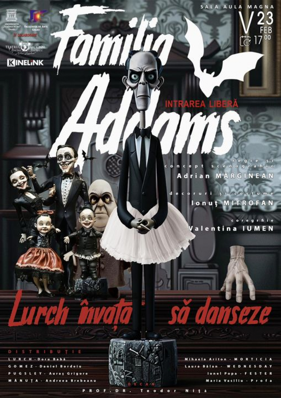 "Familia Addams: Lurch învaţă să danseze!" - spectacol al studenţilor la Canto