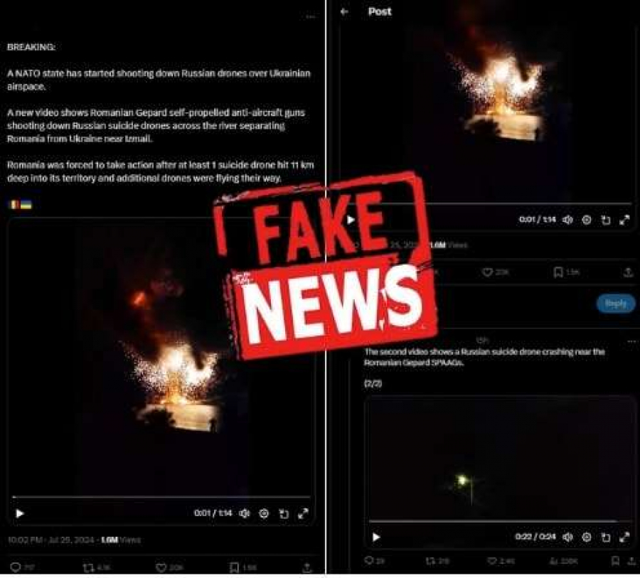 MApN afirmă că România nu a tras asupra dronelor rusești