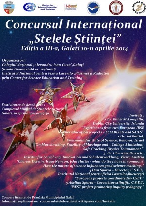 Joi începe a treia ediţie a Concursului Internaţional &quot;Stelele Ştiinţei&quot;