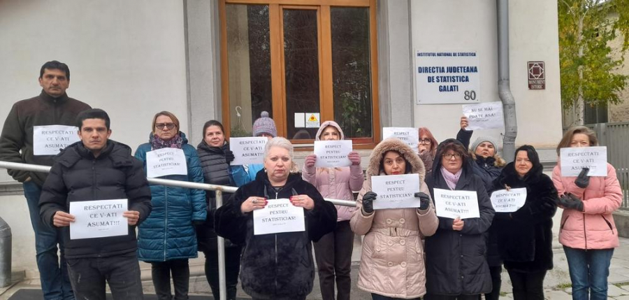 Statisticienii din Galați, a șasea zi de proteste