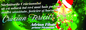 Adrian Filote, primarul comunei Fârțănești, vă urează Craciun fericit!