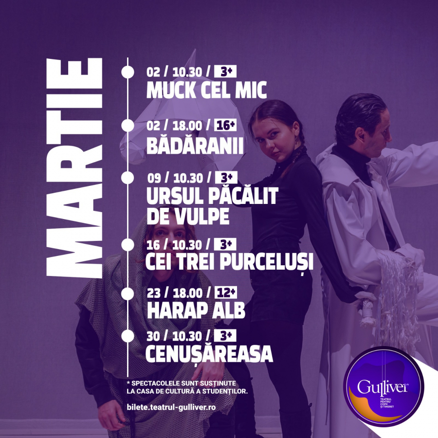 "Muck cel mic" și "Bădăranii", la Teatrul "Gulliver"