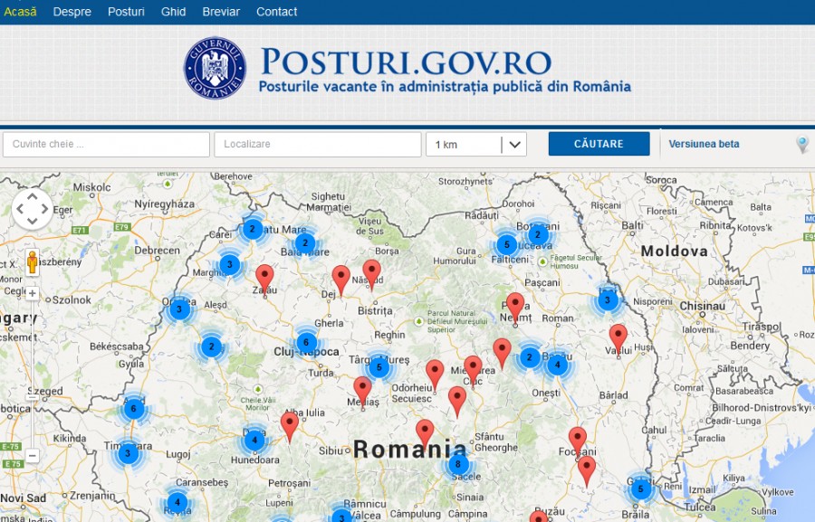 Guvernul a lansat portalul posturi.gov.ro, unde sunt anunţate posturile libere din administraţie