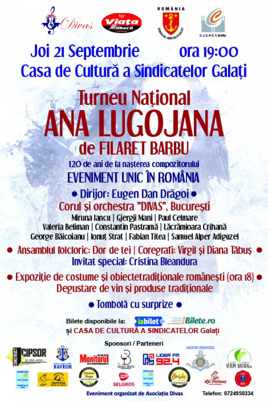 Opereta "Ana Lugojana", joia viitoare la Galați. Turneu național pentru promovarea culturii românești
