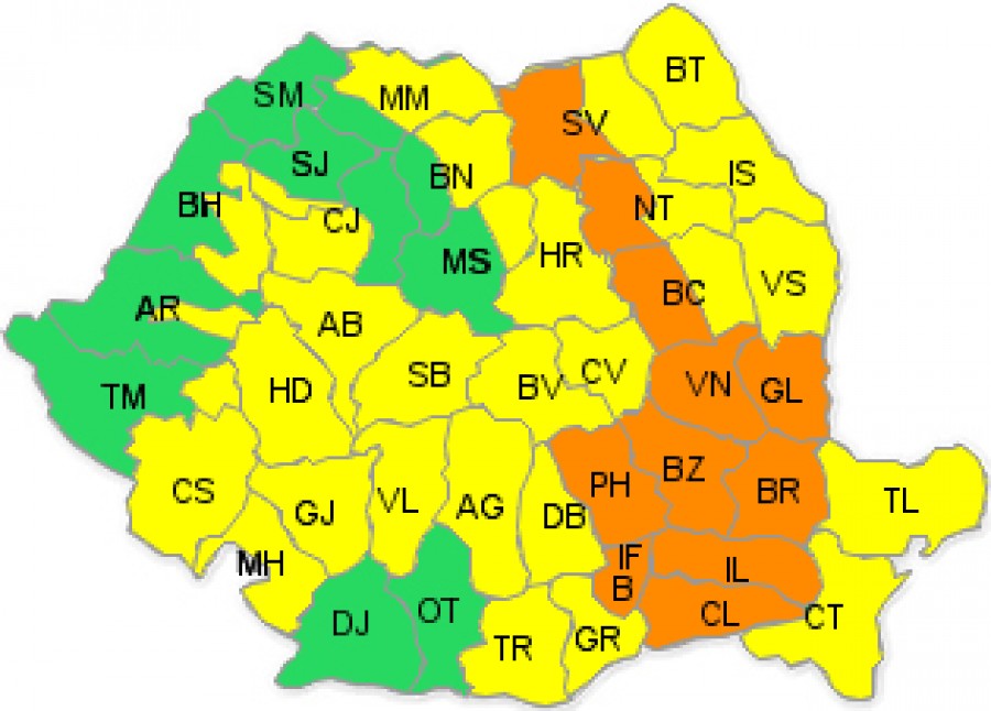 Se înrăutăţeşte vremea! La noapte, cod portocaliu de ploi şi vijelii