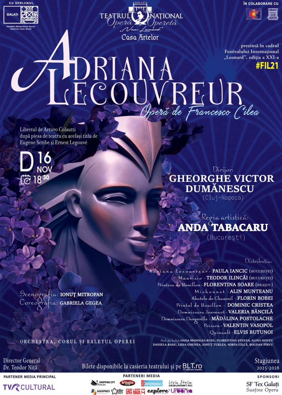 „Adriana Lecouvreur” cântă în Festivalul „Leonard”