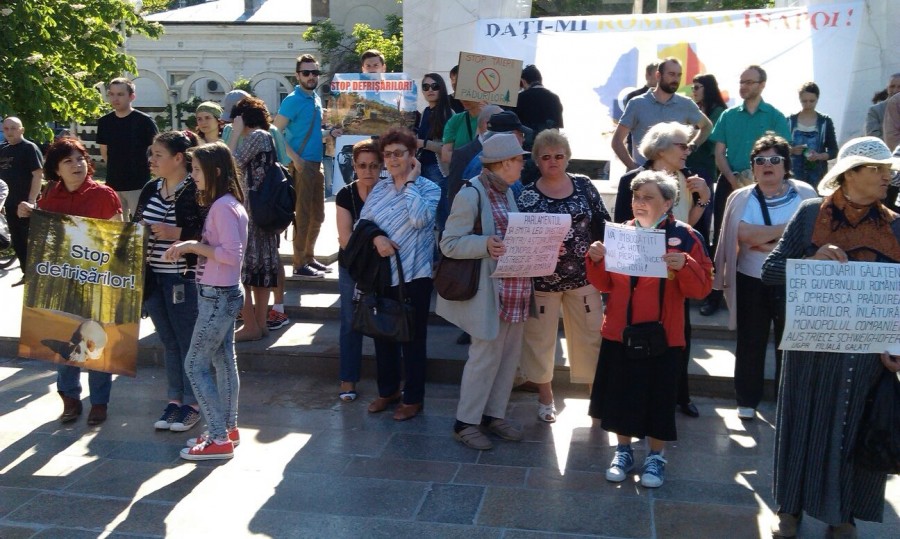 O sută de gălățeni au protestat împotriva defrișărilor ilegale 