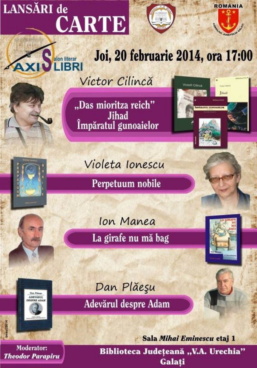 Joi seară, la Salonul „Axis Libri”/ Volume lansate de patru scriitori de la Viaţa liberă