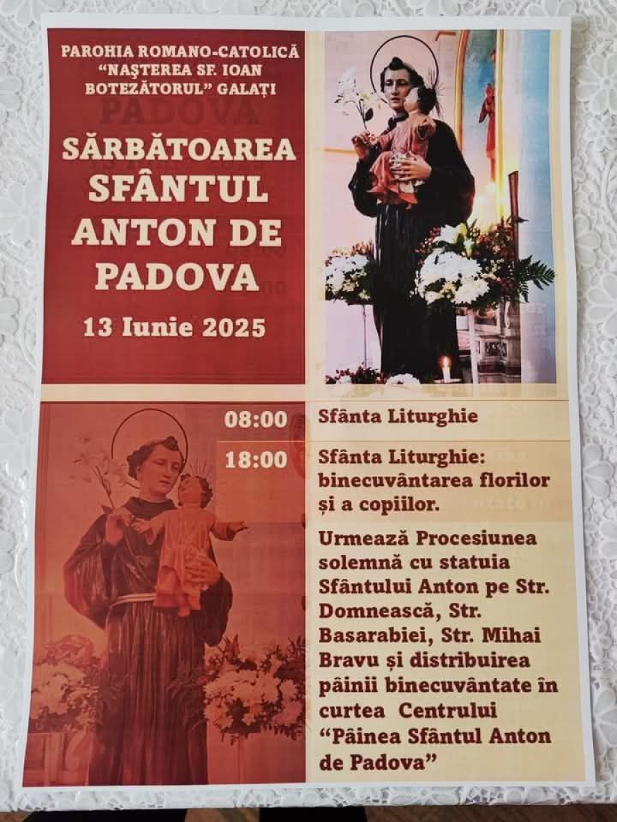 Procesiune în Galați, de sărbătoarea Sfântului Anton de Padova