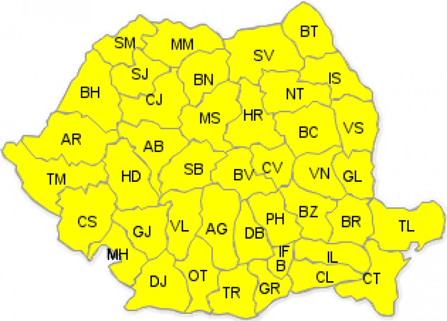 UPDATE Codul galben de ninsori şi ploi s-a prelungit până luni 