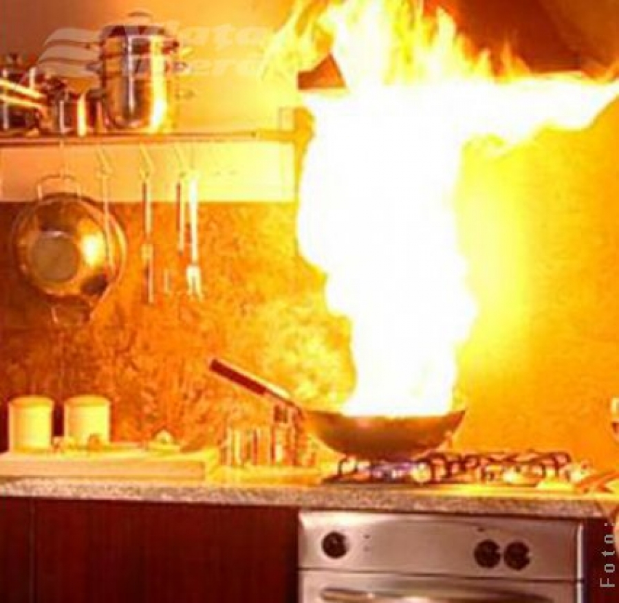 Horror în bucătărie - ars de propriile haine