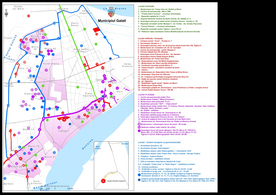 Proiectele Primăriei în 2018. Harta lucrărilor de investiţii derulate în Galaţi