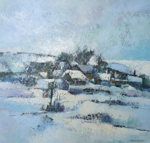 În imagine, Iarna peste sat, autor Sterică Bădălan