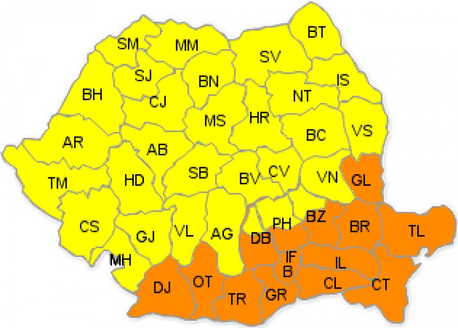 Codul portocaliu de caniculă rămâne valabil şi sâmbătă 