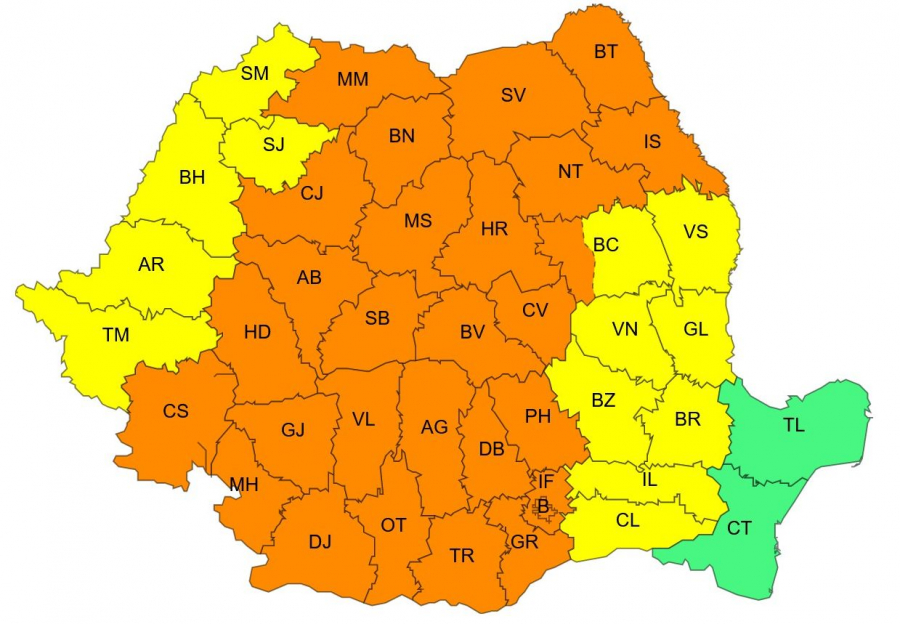 Galațiul: din caniculă, în instabilitate atmosferică