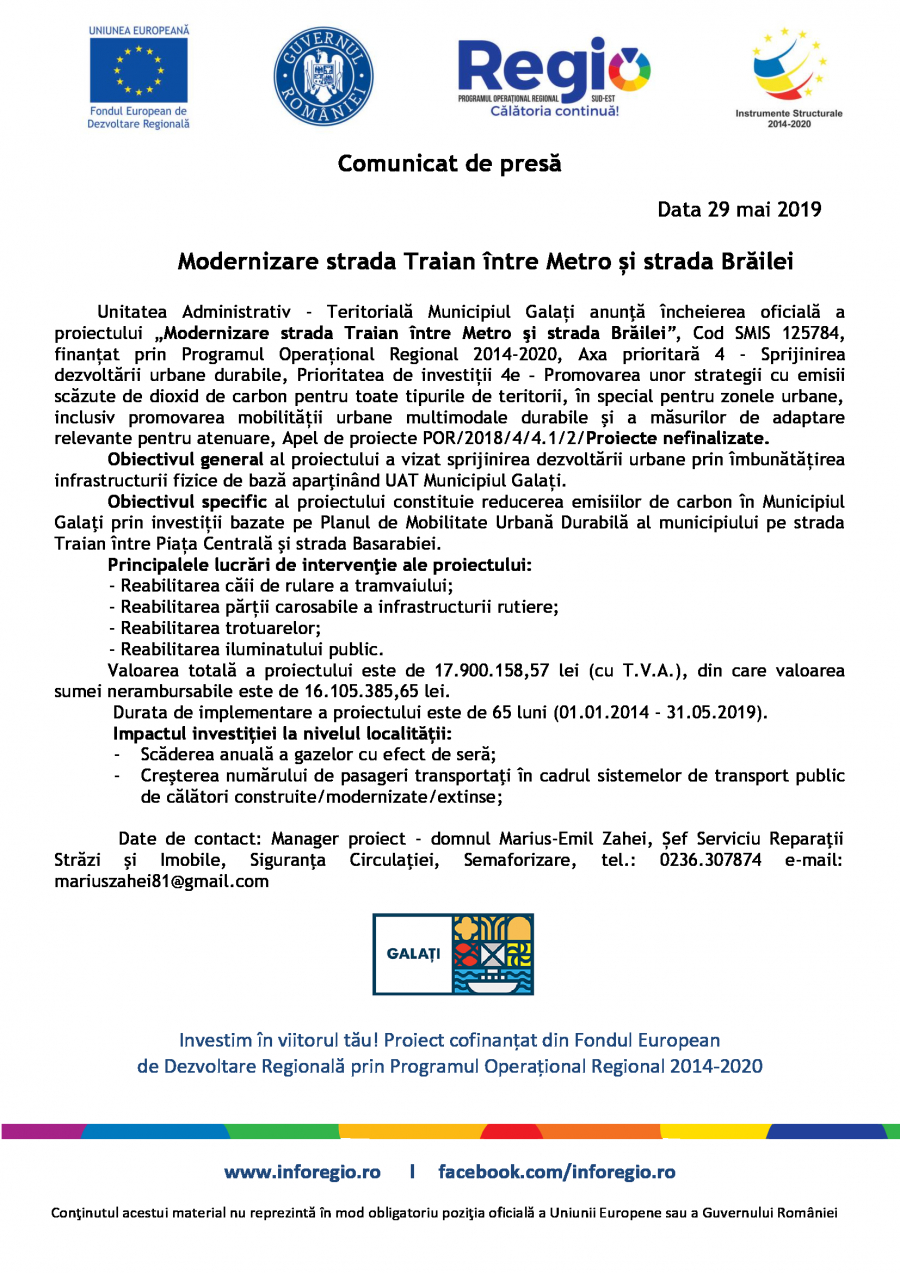 Modernizare strada Traian între Metro și strada Brăilei