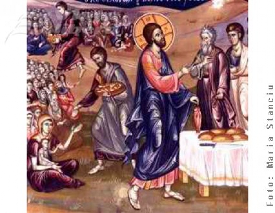 Înmulţirea celor cinci pâini prefigurează Taina Sfintei Euharistii