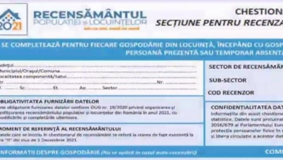 Recensământul, prelungit până pe 31 iulie