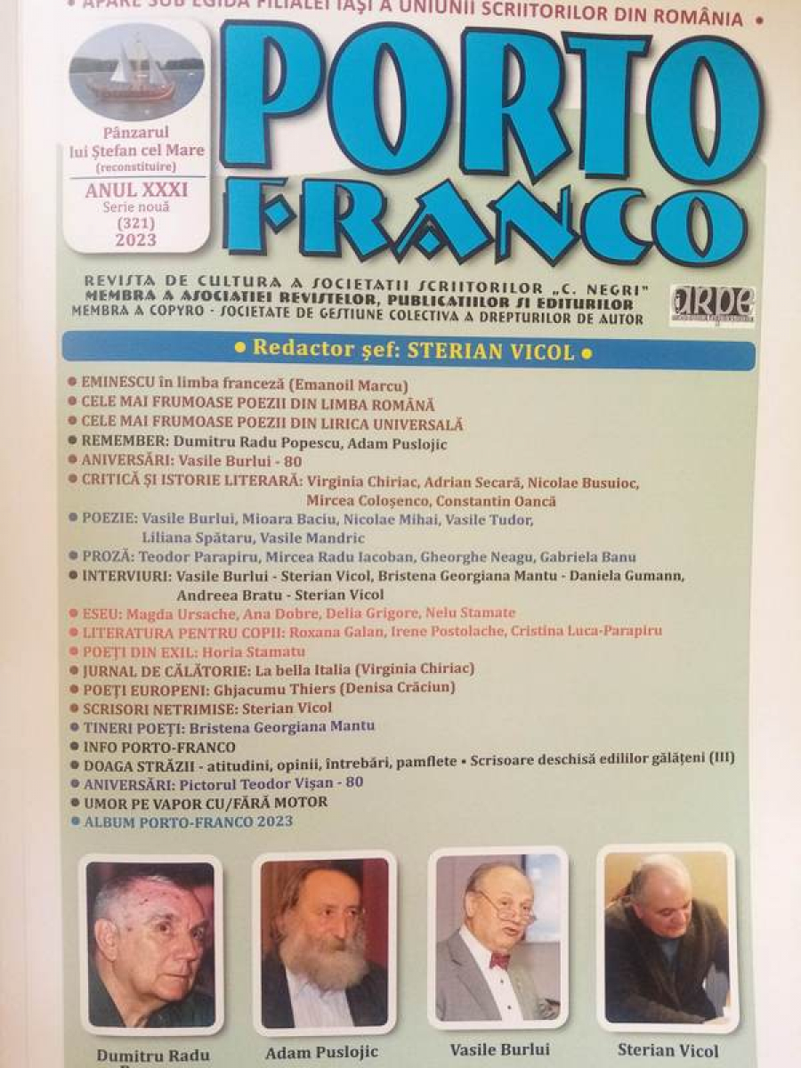 Primul număr al revistei Porto Franco din 2023